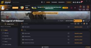 The Legend of Khiimori Trainer for PC game version ORIGINAL