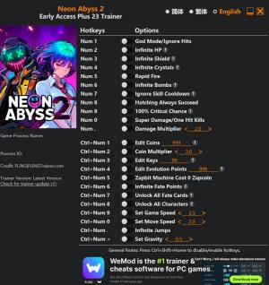 Neon Abyss 2 Trainer +23 v2026.03.06 {FLiNG}