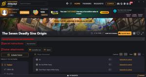 The Seven Deadly Sins: Origin Trainer for PC game version ORIGINAL