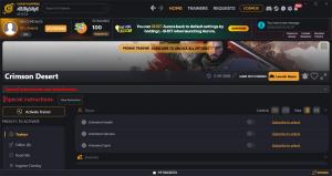 Crimson Desert  Trainer for PC game version  v3-21-2026