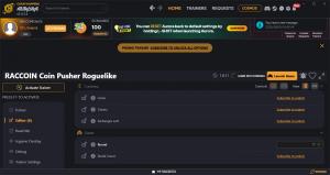 RACCOIN: Coin Pusher Roguelike  Trainer for PC game version v1.0.11