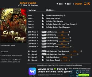 Sultan’s Game Trainer +15  v1.0 {FLiNG}