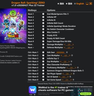 Dragon Ball: Sparking! ZERO Trainer +22 v2026.04.21 {FLiNG}