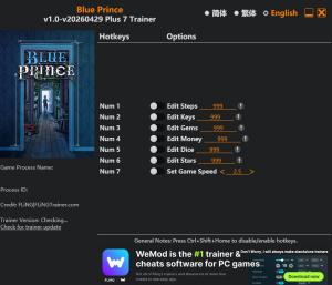 Trainer for PC game version v20260429