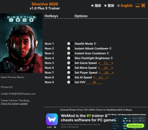 Trainer for PC game version v1.0