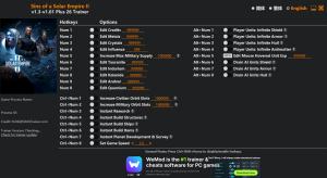 Trainer for PC game version v1.61