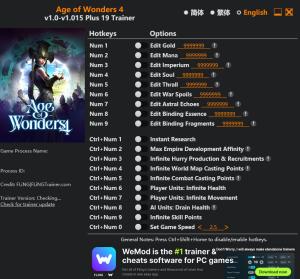 Age of Wonders 4 Trainer +19 v1.015 {FLiNG}