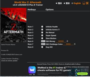 World War Z/World War Z: Aftermath Trainer +8 v2026.06.18 {FLiNG}