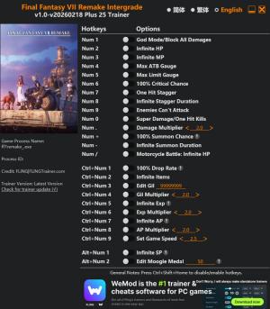 Trainer for PC game version v2026.02.18