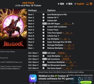 Trainer for PC game version v2.0