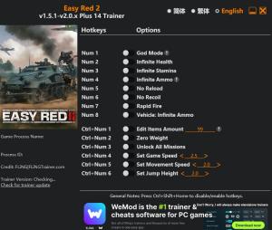 Easy Red 2 Trainer +14 v2.0.x {FLiNG}