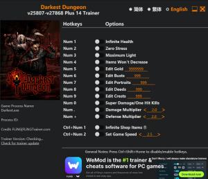 Darkest Dungeon Trainer +14 v27868 {FLiNG}