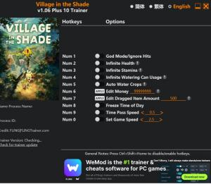 Village in the Shade Trainer +10 v1.06 {FLiNG}