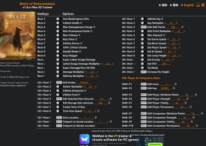Trainer for PC game version v1.0.x