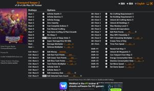 Trainer for PC game version v1.0x