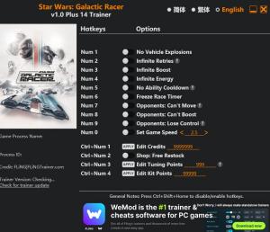Trainer for PC game version v1.0