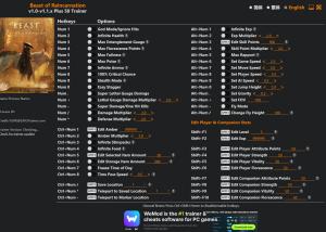 Trainer for PC game version v1.1.x