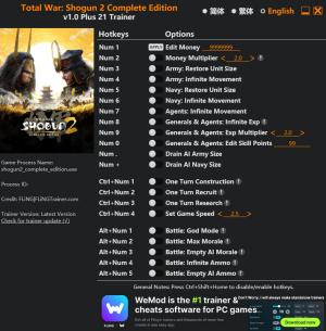 Total War: Shogun 2 Complete Edition Trainer +21 v1.0 {FLiNG}