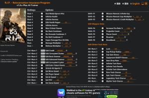 Trainer for PC game version v1.0.x