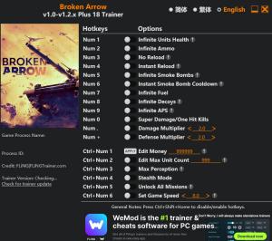Broken Arrow Trainer +18 v1.2.x {FLiNG}